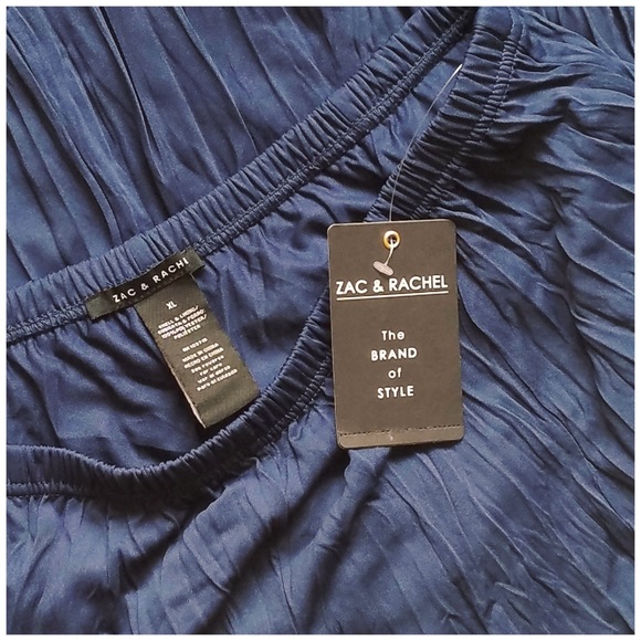 Pacific Deep Blue Crinkle Maxi Skirt Zac & Rachel - Picture 3 of 11